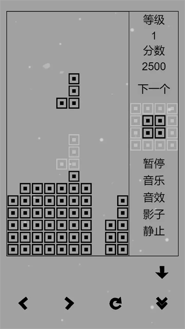 经典俄罗斯方块黑白版截图2