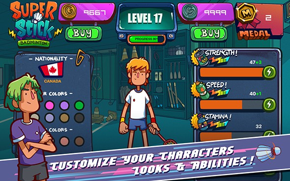 超级羽毛球(Super Stick Badminton)截图3